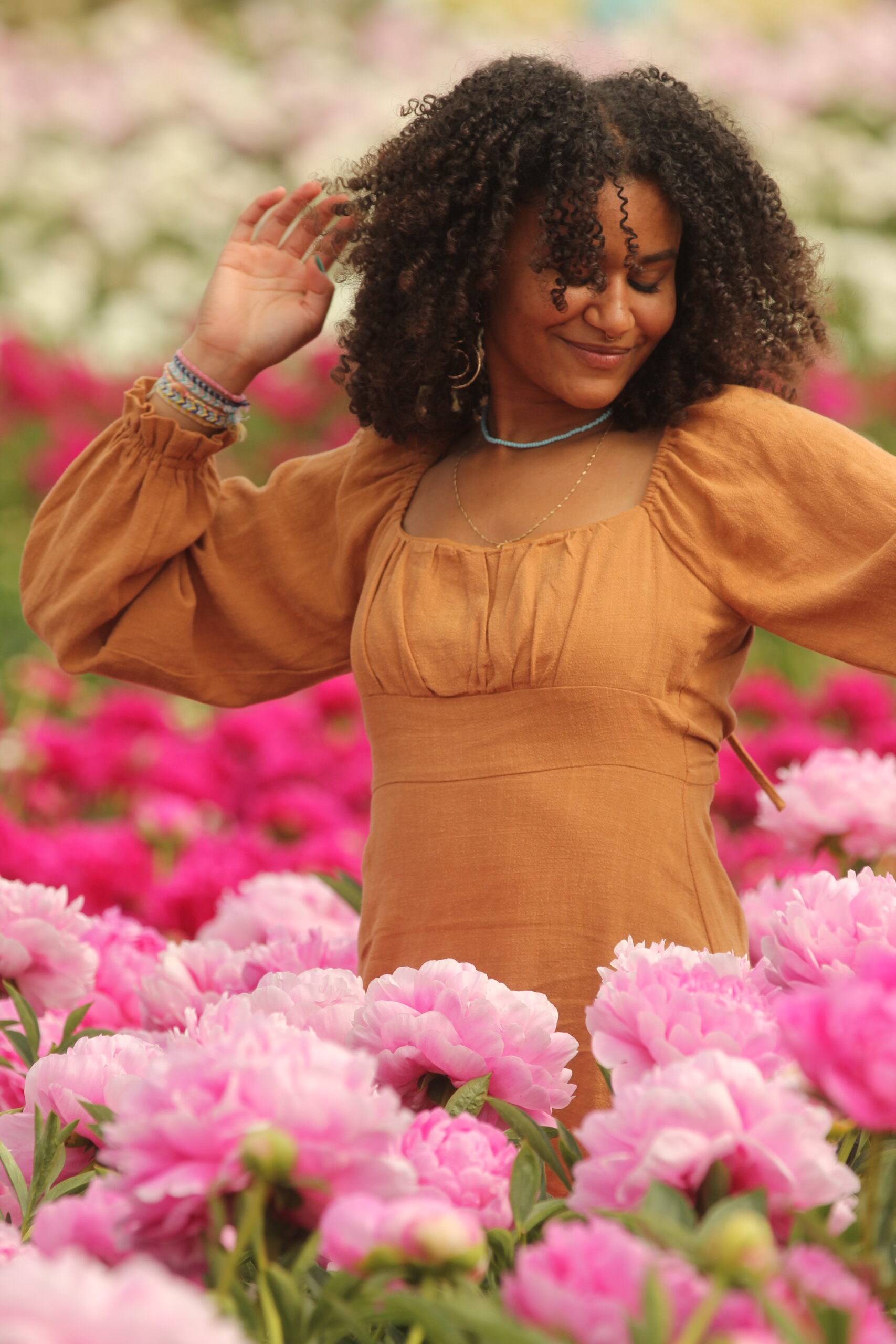 Bench in a garden of flowers